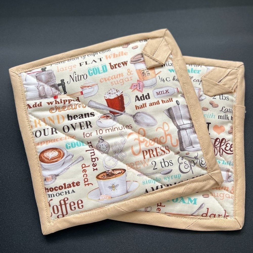 Handmade Pot holders Coffee theme